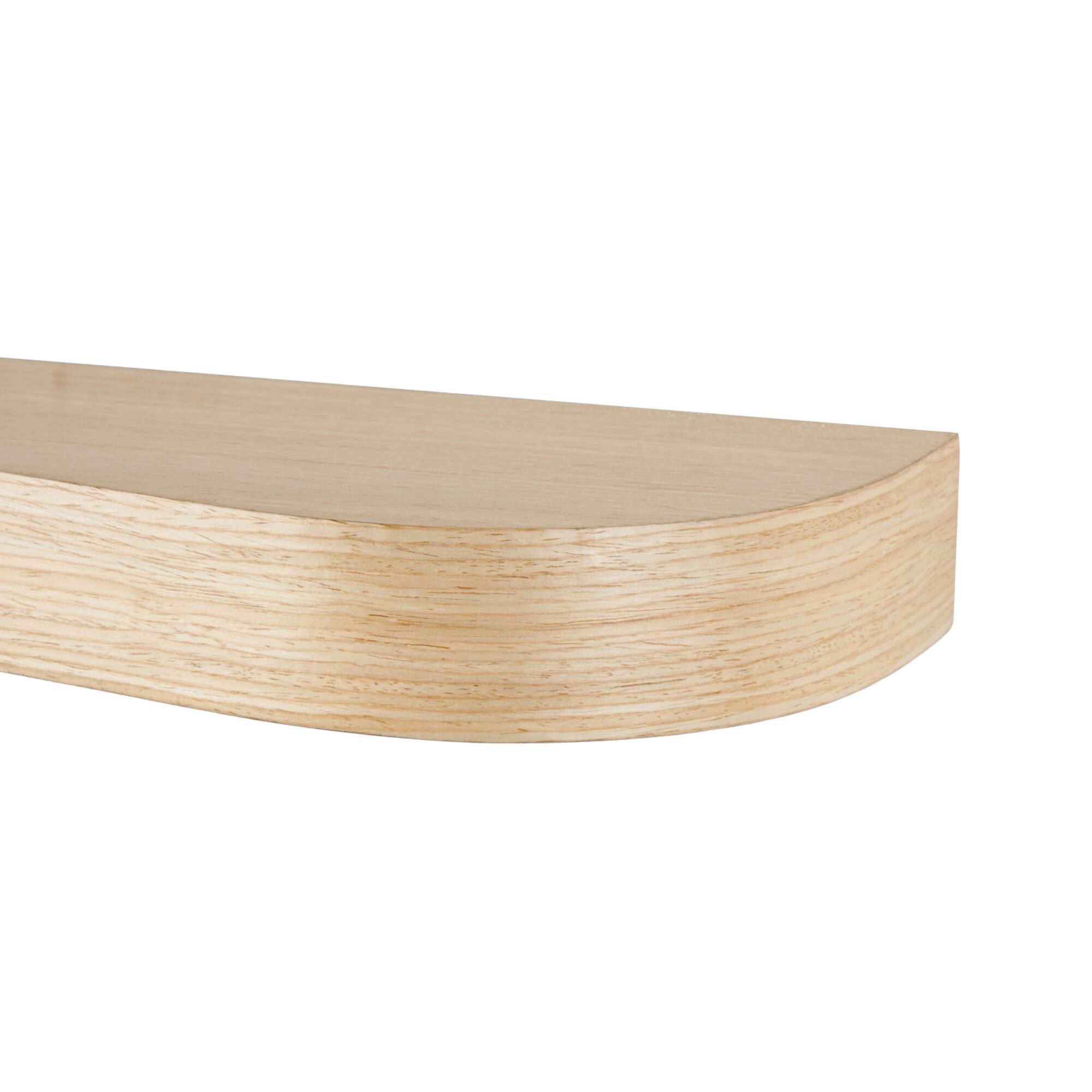Light Brown Wood Handmade Wall Shelf Set